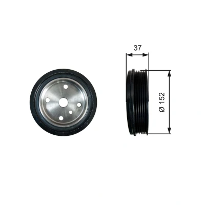 Bild av GATES FleetRunner Micro V Kit TVD1137 Poulie Damper 152 sans accessoires avec amortissement VOLVO: XC90 I, S60 V70 2