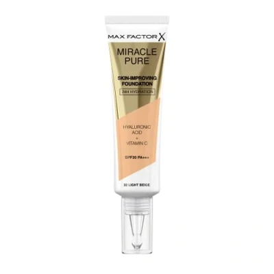 Bild av MAX Factor Miracle PURE Skinimproving Foundation 32 Light Beige 30ML Foundation, Storlek: 30 ml, Multicolor