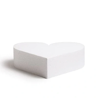 Bild av Decora polystyren hjärtformad dummy kaka för dekoration, off vit, 40 x 7.5 cm Benvit