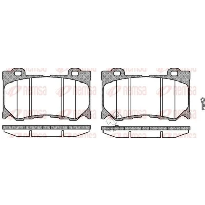 Bild av REMSA 1372.01 Jeu de plaquettes frein Essieu avant avec indicateur d&#039;usure accessoires INFINITI: FX SUV, Q50 Berline, Q70, NISSAN: GT R
