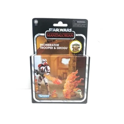 Bild av Hasbro STAR WARS Vintage kollektionen Deluxe Incinerator Trooper &amp; Grogu 203768 The Collection Grogu, svart