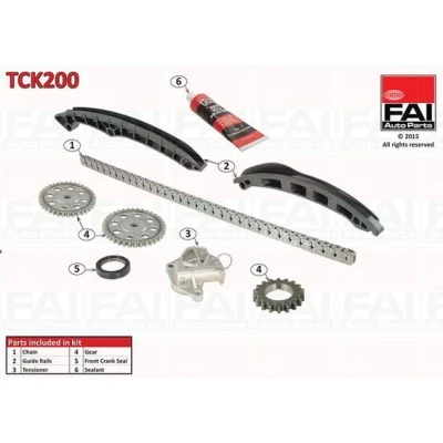 Bild av FAI AutoParts TCK200 Jeu de distribution à chaînes avec joints, roues dentées Simplex, chaîne faible bruit VOLKSWAGEN: Polo V 3/5 portes