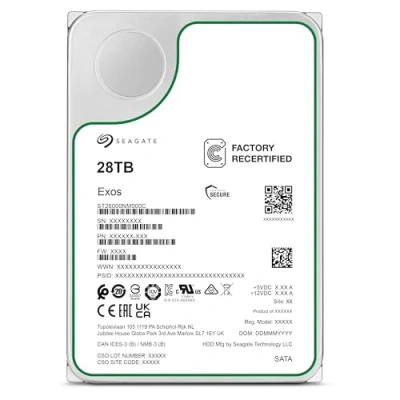 Bild av Seagate Exos 28TB intern serverhårddisk ST28000NM000C 3,5&quot; HDD SATA 6Gb/s 7200RPM 512MB cache (förnyad)