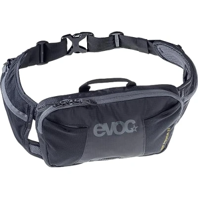 Bild av EVOC HIP POUCH 1 Midjeväska för cykelturer och stigar (1 l kapacitet, AIR PAD SYSTEM optimal bärkomfort, 2 midjebältesfickor, extra fickor), Svart