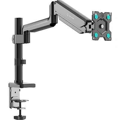 Bild av ONKRON Enkel monitor armmontering för 13 34 tums skärm upp till 12 kg gasfjädermonitorarm skrivbord VESA 75 x och 100 vertikal datorskärmmontering justerbar vridbar lutning rotation
