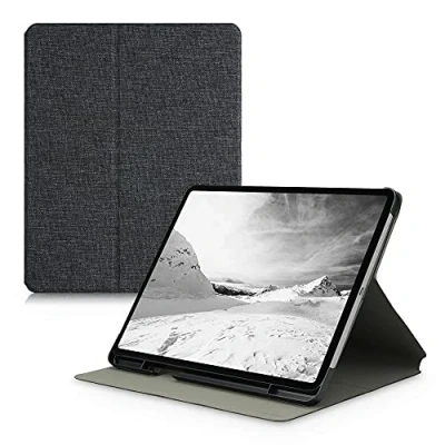 Bild av kwmobile fodral kompatibelt med Apple iPad Air 13 tum (6. Gen 2024)/iPad Pro 12,9 (2018/2020/2021/2022) slimmad bokstil surfplatta stativfunktion mörkgrå