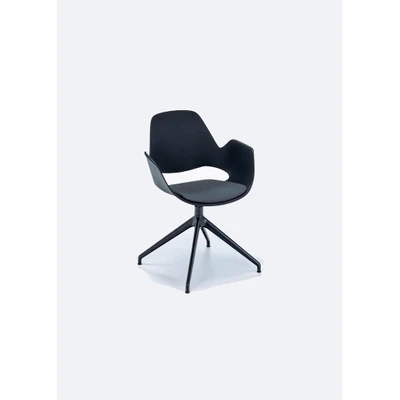 Bild av HOUE FALK Armchair Matstol Four star swivel base / With &quot;Dark Grey&quot; Padded Seat H:83 x D:53 W:58,5 cm