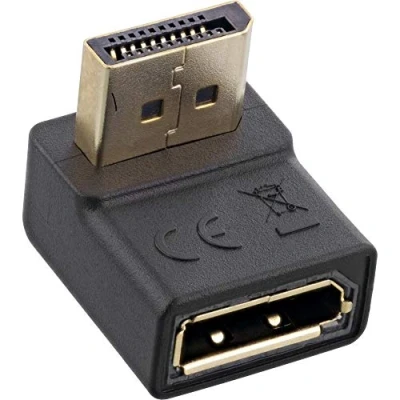 Bild av InLine® DisplayPort adapter, kontakt/uttag, vinklad neråt, 17199U