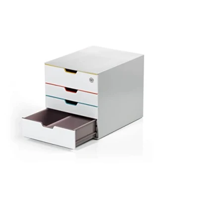 Bild av Durable lådbox A4 (Varicolor Mix Safe) 4 fack, med lås &amp; etiketter för etikettering, flerfärgad, 762627