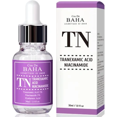 Bild av Cos De BAHA (TN) Tranexaminsyra 5 % serum med niacinamid för ansikte/hals (30 ml) att ta bort hyperpigmentering, färgläggning, mörka fläckar