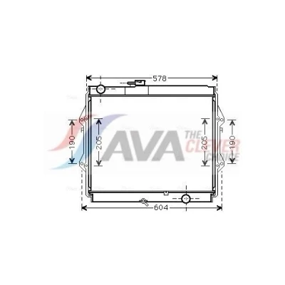 Bild av AVA COOLING SYSTEMS TOA2642 Kylare, motorkylning Aluminium 450mm 518mm 16mm med ram Kylflänsar lödda TOYOTA: Hilux VI Pick up 2.5 D 4D