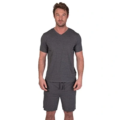 Bild av Ljus &amp; skugga herr topp och korta byxor pyjamasset, Charcoal märgel, XXL