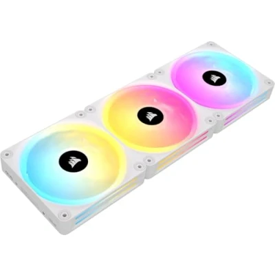 Bild av CORSAIR iCUE LINK QX120 RGB 120mm Fläkt med Välvt Magnetiskt Lager Startsats System Hub Vit