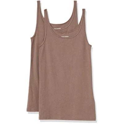 Bild av Amazon Essentials tunn remtank för kvinnor med smal passform, paket 2, mörk beige, XX Large