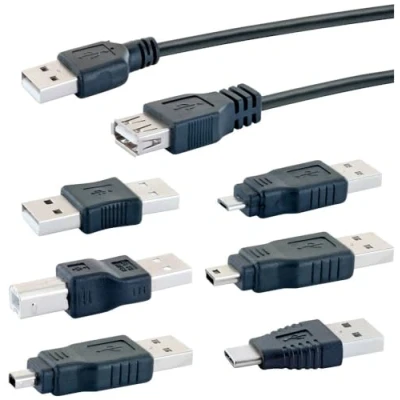 Bild av Schwaiger CAUSET531 USB universalanslutningsset 6 adapter, 1,5 m svart