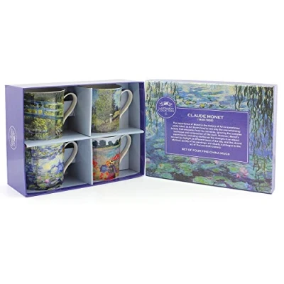 Bild av Lesser &amp; Pavey LP93066A Monet muggar 4 stycken, fint Kina, flerfärgad, 12 x 8 9 cm, 300 ml