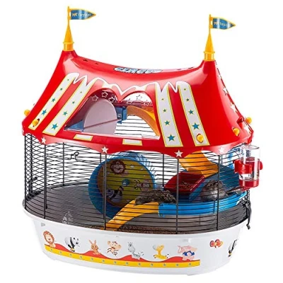 Bild av Ferplast Cirkus Fun Tre våningar bur för hamstrar, små möss och gnagare, svart, 49,5 x 34 42,5 cm