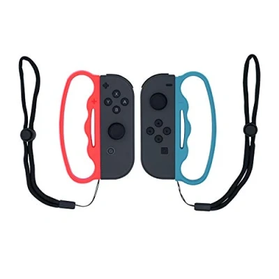 Bild av Mcbazel boxningsgrepp med handledsremmar för NS Switch Joy Con Fitness boxningsspel Blå Röd