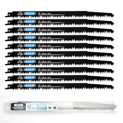 Bild av MUOZLOP 10 pack 300 mm sticksågsblad sats, 5 TPI sågblad för sticksåg, trä (10, 5TPI, mm)