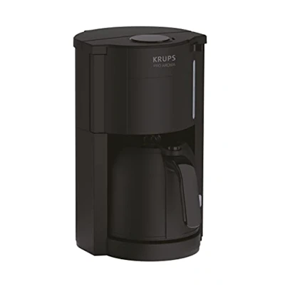 Bild av Krups Pro Aroma KM303810 kaffebryggare med 1 liters kapacitet termosflaska 800 watt för 1015 koppar kaffe svart