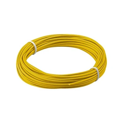 Bild av goobay 55041 kopparlilje, 1 tråd, flertrådig (18 x 0,1 mm) / kopparkabel med en elektrisk ledare i modellbygge och elektroteknik, isolerad, gul/10 m