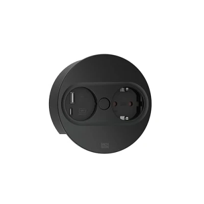 Bild av BACHMANN Twist 2 1 x CEE7/3 USB A/C 22 W 2,0 m AEH RAL9005 30 GE rund