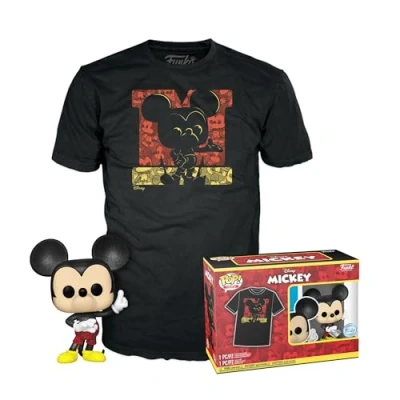 Bild av Funko POP! &amp; Tee: Disney Musse Pigg diamantglitter extra stor (XL) t shirt kläder med samlarobjekt vinylfigur presentidé leksaker och kortärmad topp för vuxna, unisex män