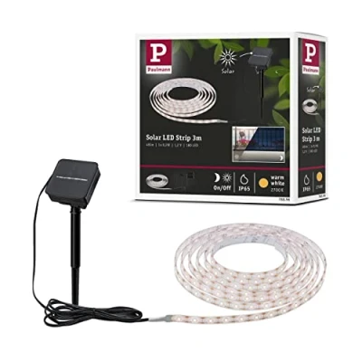 Bild av Paulmann 78896 LED Stripe Solar 3m inkl. skymningssensor och batteri IP44 0,3W 48lm 60LEDs/m 2700K varmvit svart plast