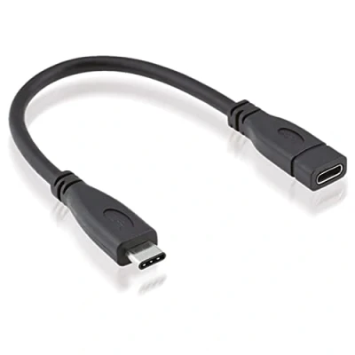 Bild av ROLINE USB 3.2 Gen 2 typ C kabelförlängning, C, ST/BU, svart, 0,15 m