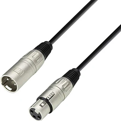 Bild av adam hall 3 Star, XLR (3 pin), Hankoppling, Honkoppling, m, Svart, Silver
