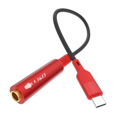 Bild av J&amp;D USB C till 6,35 mm TS Hona Ljudkabel, Mikrofonkabel med Nylonflätning för Ljudinspelning, Bas, Elektroniskt Piano, Trummor, Kompatibel iPhone 15/15 Plus/15 Pro/15 Pro Max
