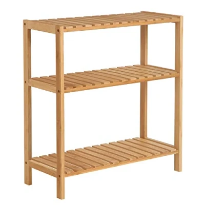 Bild av SONGMICS BCB33Y bambu hyllenhet för badrum/kök/skoställ, 60 x 26 66 cm perfekt badrum, vardagsrum, hall, kök eller balkong.