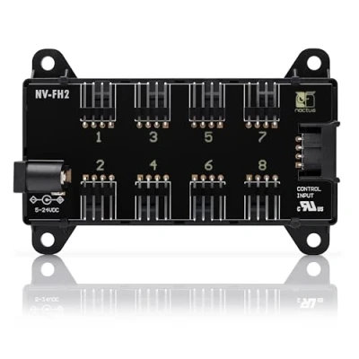 Bild av Noctua NV FH2, 8 kanals fläktnav för 5 V, 12 V och 24 fläktar, upp till 60 W total effekt med valfri 5,5 mm ihålig plugg strömförsörjning, magnetisk eller skruvmontering (svart)