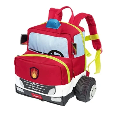 Bild av sigikid Unisex barnryggsäck, traktor Röd/brandbil, 25x28x18 cm