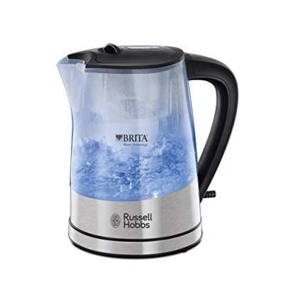 Bild av Russell Hobbs Purity vattenkokare, integrerat BRITA vattenfilter, 1,0l + 0,5l filterinsats, 2200W, LED belysning, filterpatron medföljer, vattennivåindikator, 22850 70