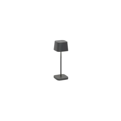 Bild av Zafferano, Ofelia Micro Lampa, Trådlös Laddningsbar Bordslampa med Touchkontroll, för Inomhus och Utomhusbruk, Dimmer, 2200 3000 K, Höjd 20 CM, Färg Mörkgrå