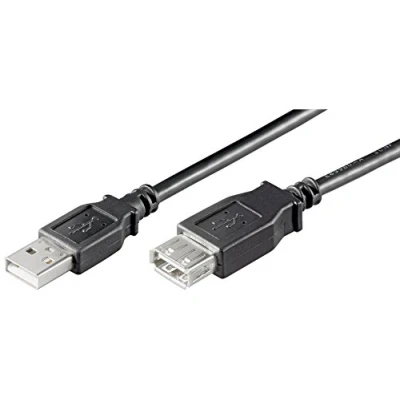 Bild av Wentronic USB 2.0 förlängning (A kontakt till A uttag) svart 3 m, 68904 GB