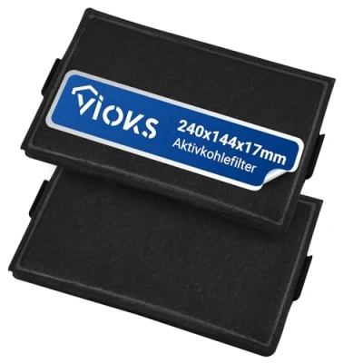 Bild av kolfilter 2 x set filter ersättning för Miele 9231860, DKF 19, 19 1, DA 2660, DA2690 ersättningsfilter 305 mm 255 30 filterset stycken shäv