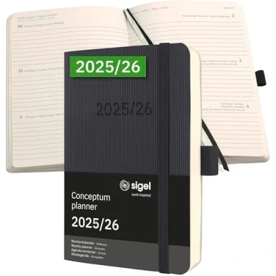 Bild av SIGEL C2607 Wochenkalender Conceptum 2025/2026, ca. A6, schwarz