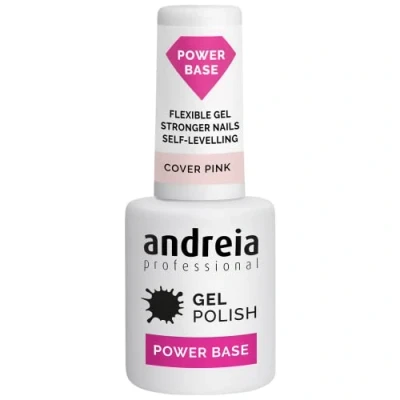 Bild av Andreia Professional Gel nagellack Power Base bas med hög viskositet för starkare naglar Builder små nagelförlängningar vegan färgskydd rosa 10,5 ml
