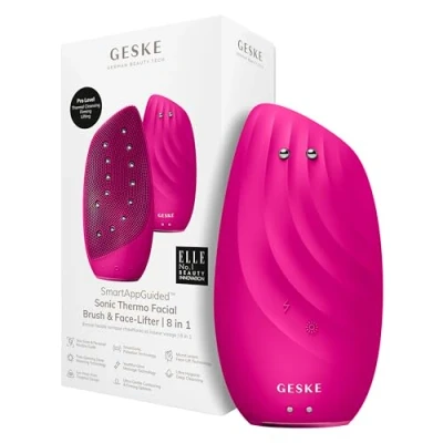 Bild av Geske Sonic Thermo Facial Brush Facelifter 8 IN 1 Electronic Tools SMARTAPPGUIDED Ansiktsvård tillbehör, Storlek: One Size, Magenta