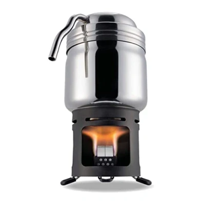Bild av Esbit kaffekokare i rostfritt stål camping kaffemaskin med kruka och stativ för 200 ml kaffe torrbränsle