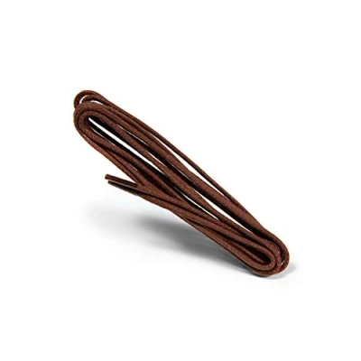 Bild av Kaps Waxed Round Thin Laces, 2 Mm Kvalitet 100% Bomull Rund Skosnören För Casual Och Modeskor, Gjorda I Europa, 1 Par, Många Snygga Färger Längder (45 cm 18 tum to 3 öljettpar 76 Brun)