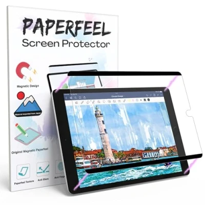 Bild av PAPERFEEL Magnetisk skyddsfilm för iPad 9/8/7 10,2 tum (2021/2020/2019) matt pappersfolie skrivning anti bländning/mindre fingeravtryck/enkel installation