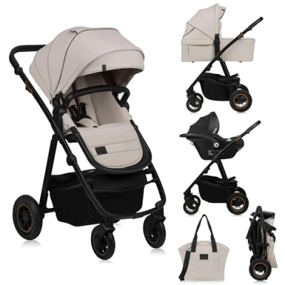 Bild av Lionelo Amber Plus 3 in 1 Kombivagn, Beige Sand