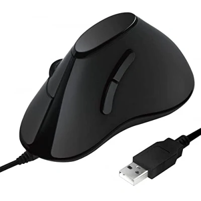 Bild av LogiLink ID0158 Ergonomisk vertikal mus, USB (kabellängd: 1,5 m), svart