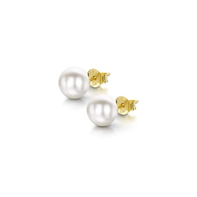 Bild av Amberta Kvinnor 925 Sterling Silver Sötvattenspärla Stift Örhängen: 7 till 8 mm Mörk Pärl