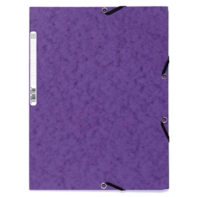 Bild av Exacompta 55508SE 10 pack inslagningsmappar. Tillverkad av extra stark färgspan kartong med 3 innerflikar och 2 elastiska band DIN A4 lila samlarmapp dokumentmapp för kontor skola