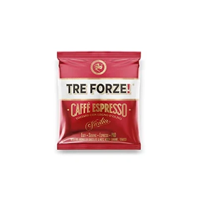 Bild av TRE FORZE! Espresso Caffè ESE Pad 50 stycken Pods traditionell rostning över olivved i handarbete premium kaffekuddar E.S.E kuddar (50 på vardera 7 g