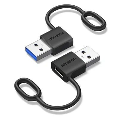 Bild av UGREEN USB till C adapter (2 pack) 10 Gbps A med en anti loss silikonring för iPhone 16/15/14 serien iPad Galaxy S24/S23 bärbara datorer Carplay hörlurar etc.